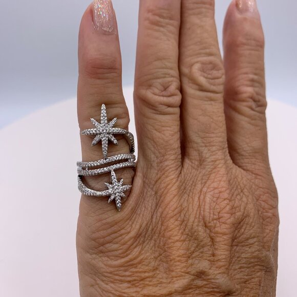 Solid 925 sterling silver classic bracelet, stunning sparkling crystals, new, - Picture 17 of 17